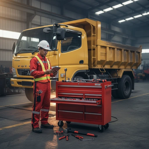 Maintenance Dump Truck menggunakan Hand Tools inudstrial